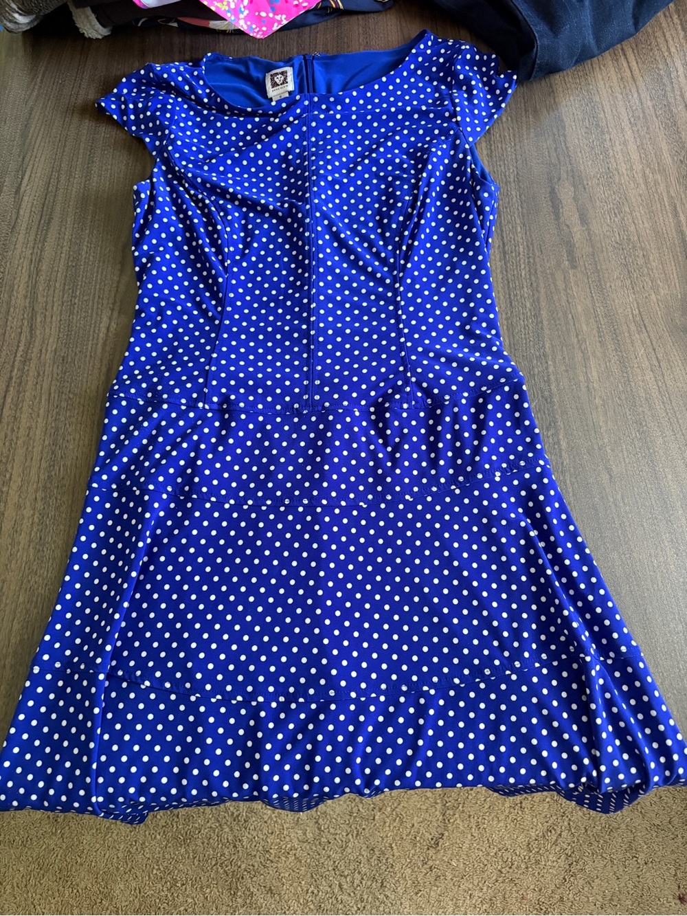 Anne Klein Royal Blue Polka Dot Dress